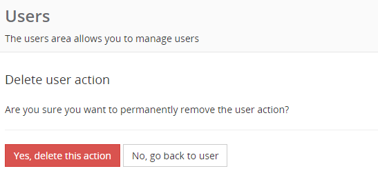 User Delete Action Example