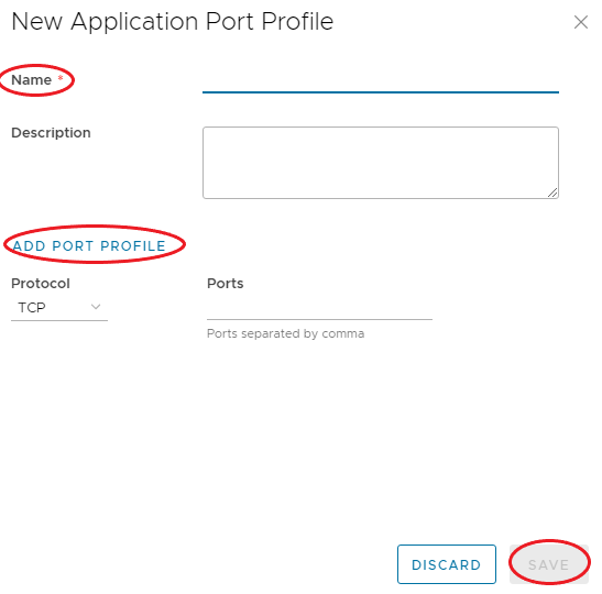 Application Port Profiles New