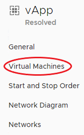 vApp Virtual Machines