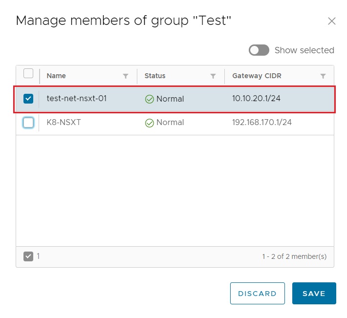 NSX-T Static Group